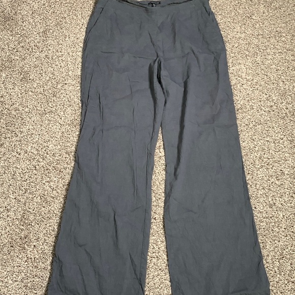 Eileen fisher gray linen blend pants size medium - Picture 3 of 7